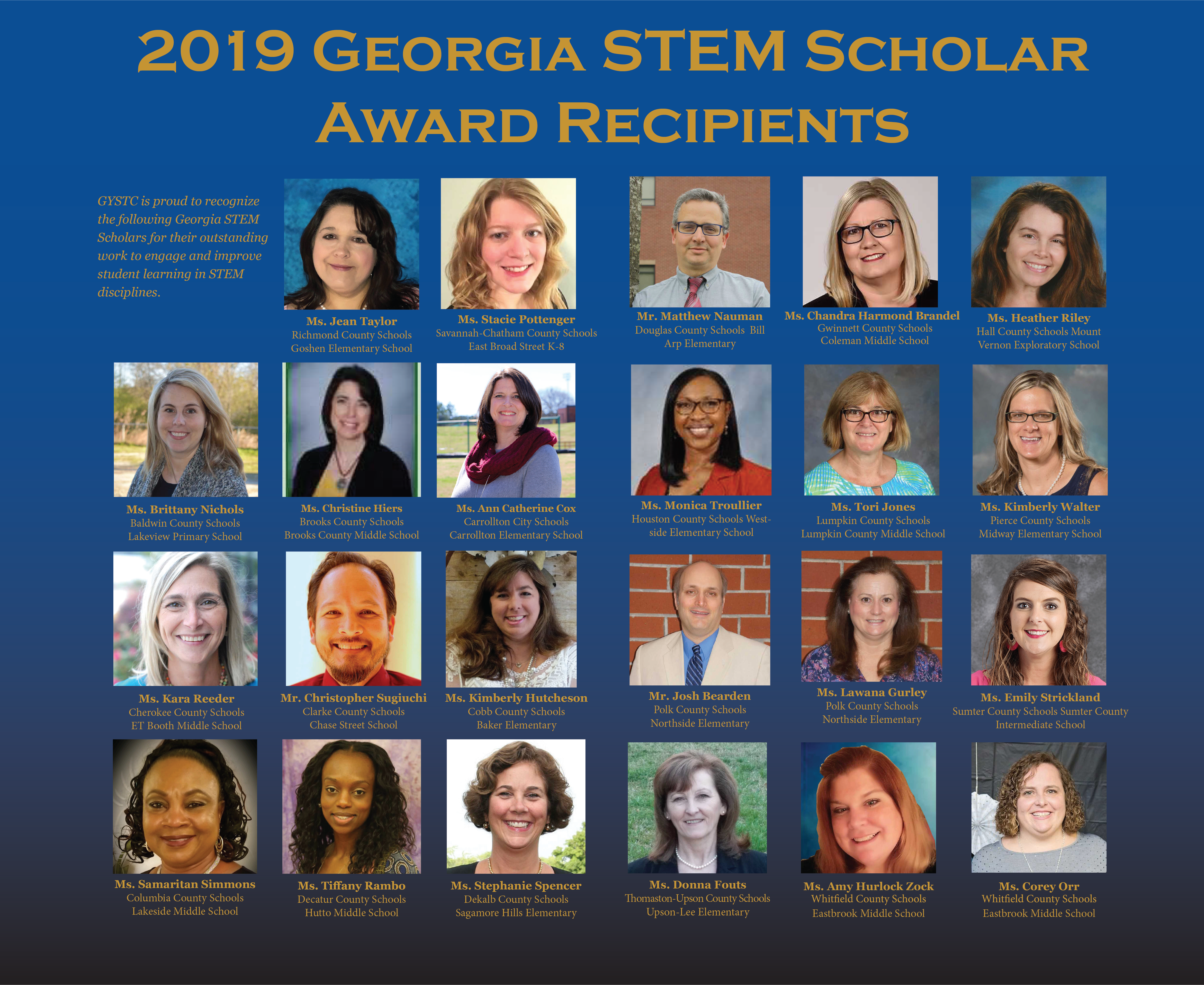 2019 Georgia STEM Scholar Award Recipients
