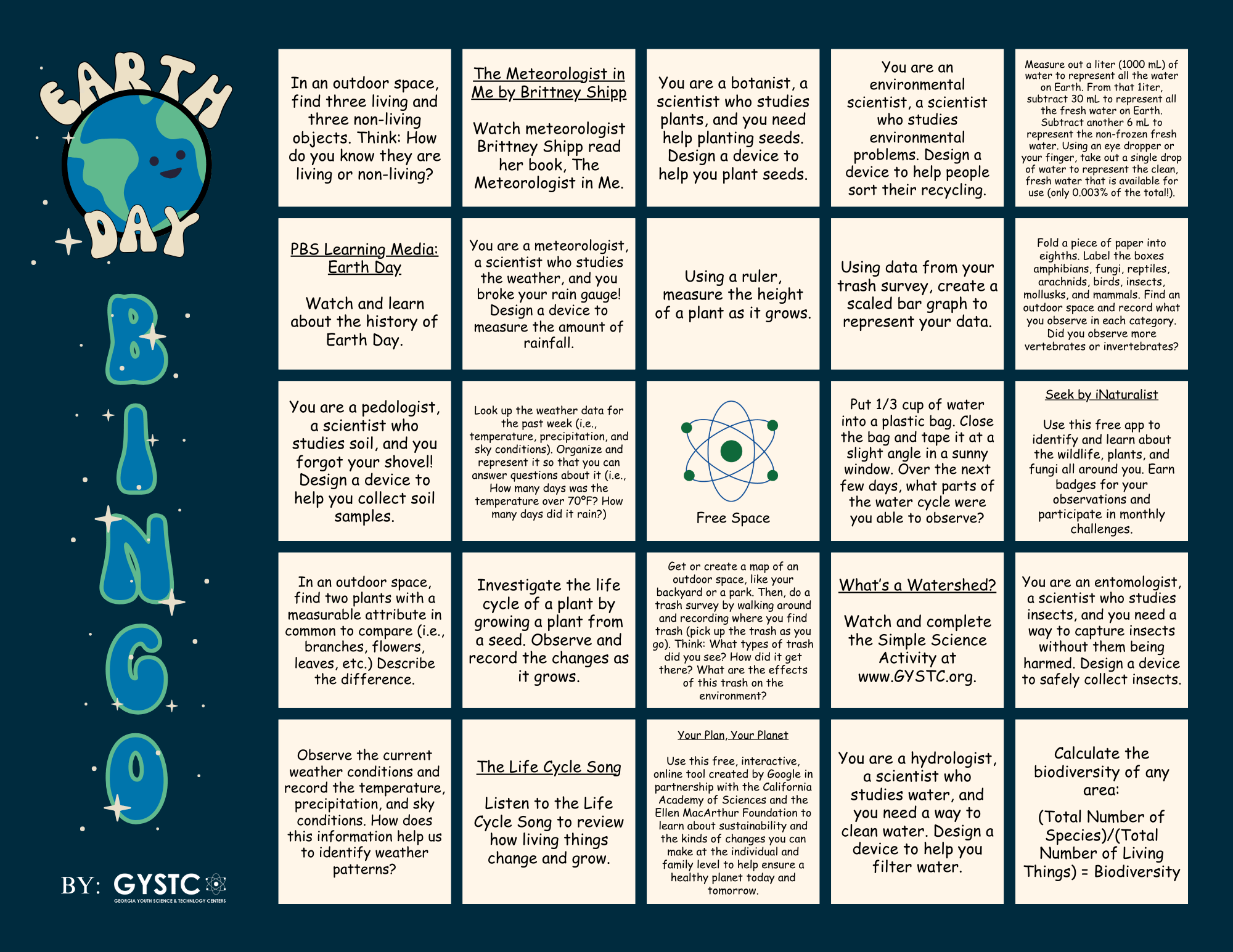 Earth Day Bingo (11 x 8.5 in)