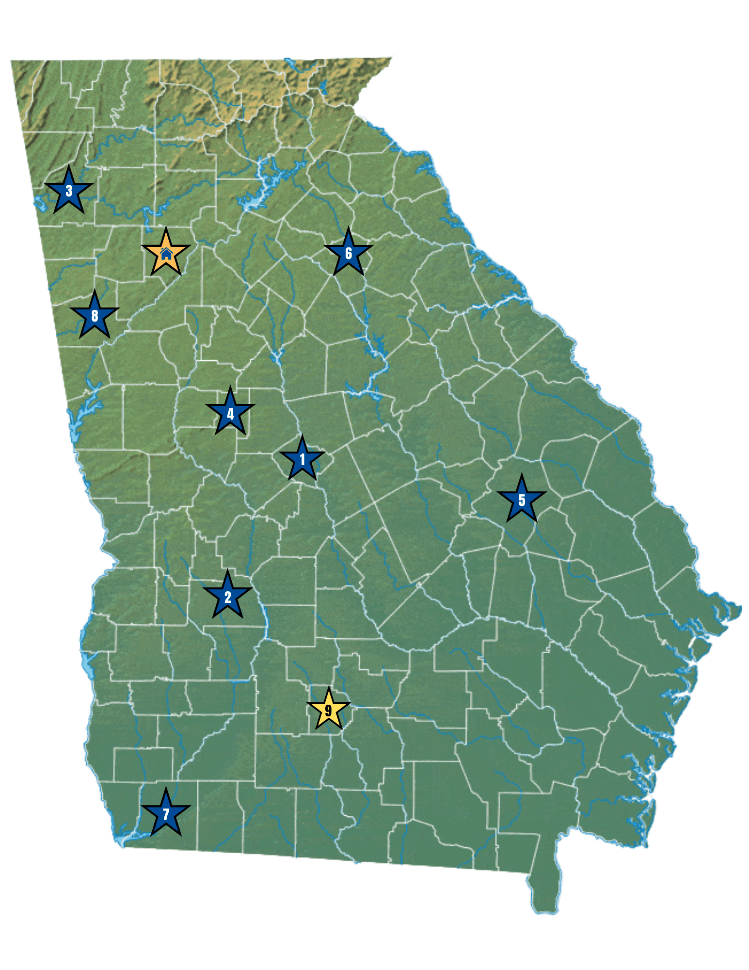 2025 GYSTC Locations Map 2025 GYSTC Locations Map